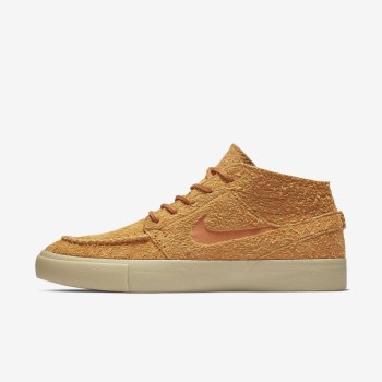 Nike SB Zoom Stefan Janoski Mid Crafted - Férfi Deszkás Cipő - Narancssárga/Arany/Piros/Narancssárga